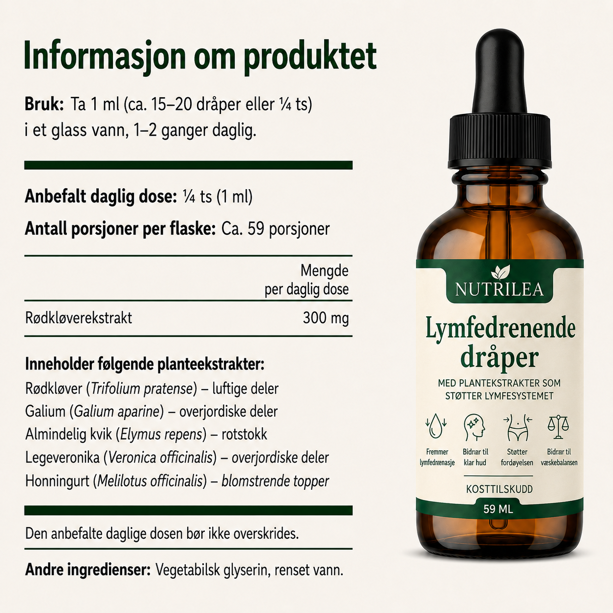 Dråper for lymfedrenasje
